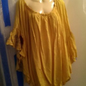 Miss Lili peasant blouse elbow length sleeves embr